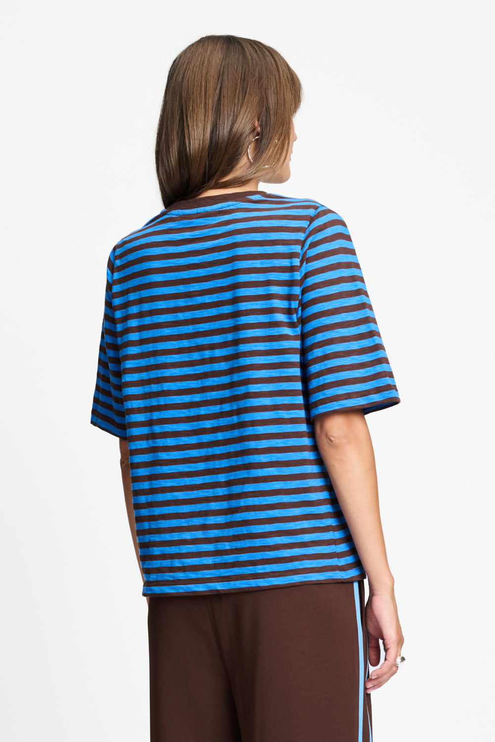 SHIRT - Tyra Striped Brown Blue POM Amsterdam