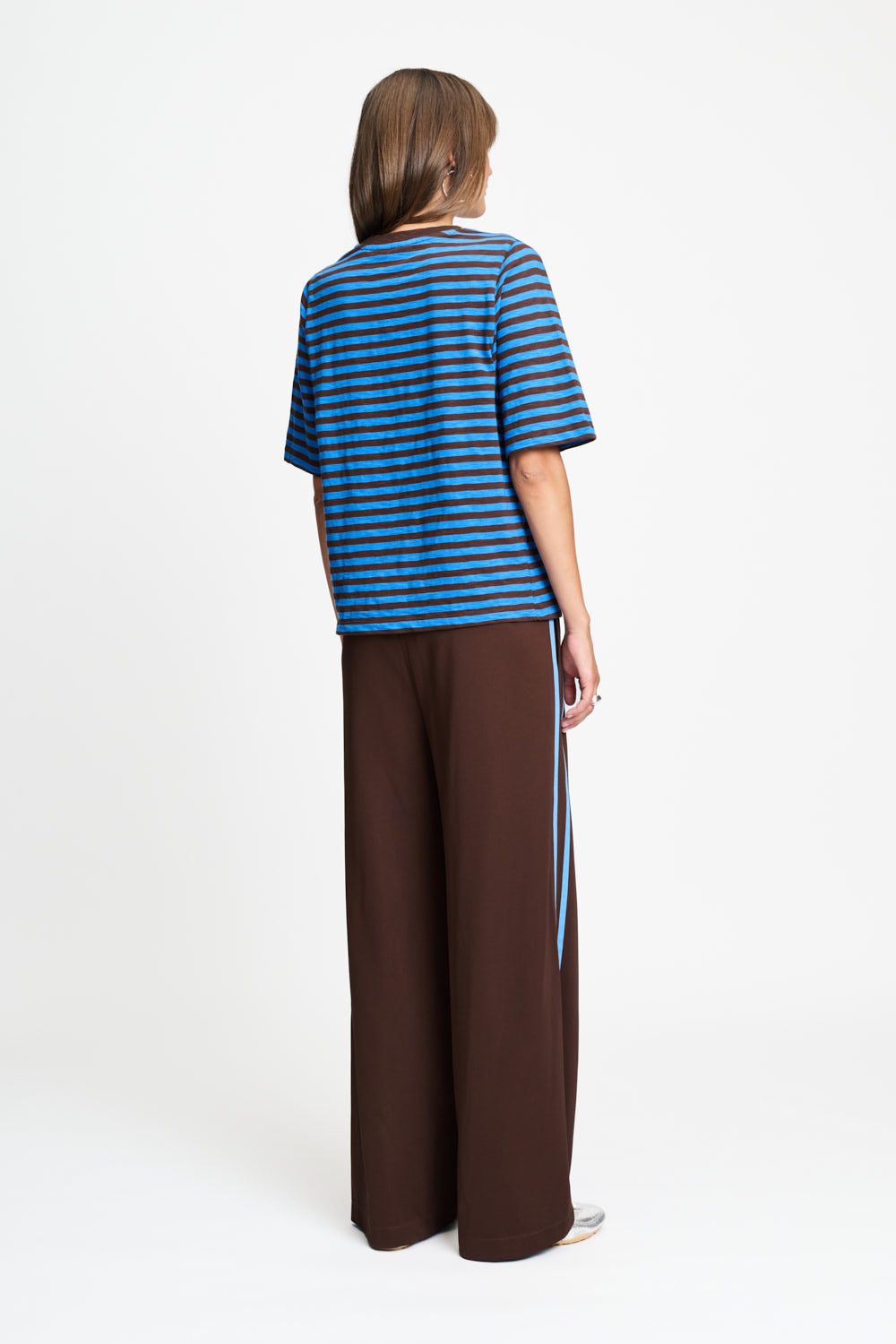 SHIRT - Tyra Striped Brown Blue POM Amsterdam