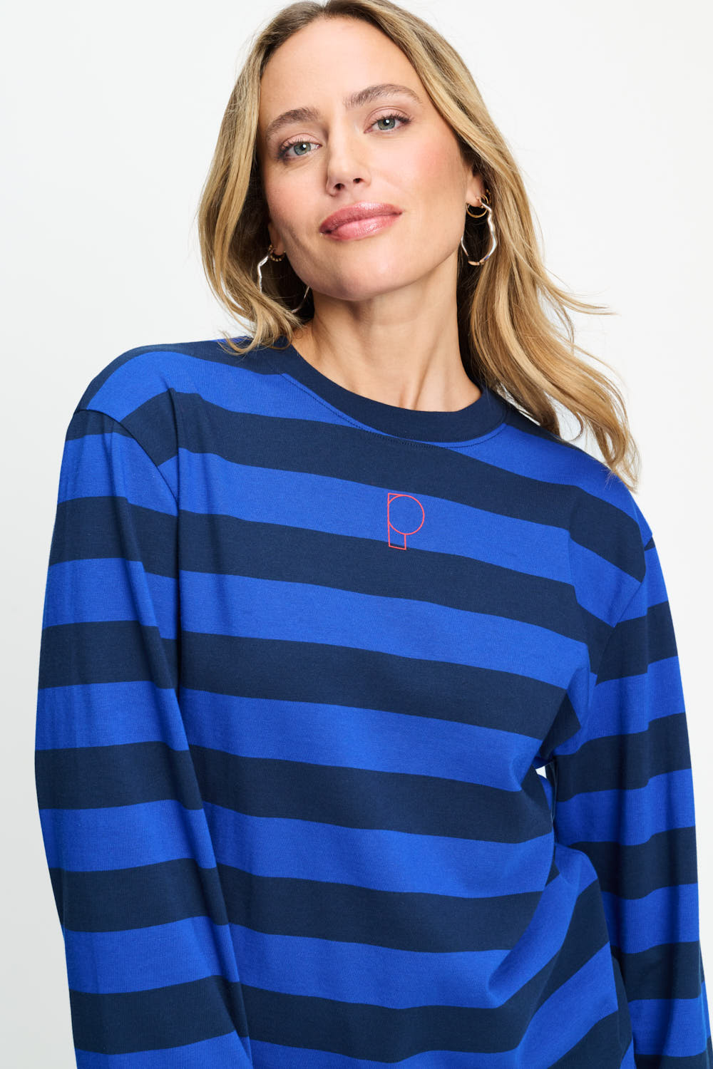 Блуза с дълъг ръкав Joy Striped Blue POM Amsterdam